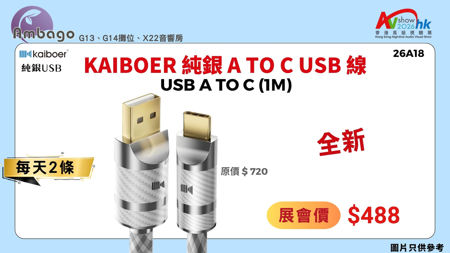 kaiboer 純銀 A to C USB 線